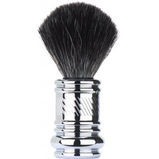 Merkur Rasierpinsel Barber Pole, Black Fibre Synthetik, Glanzchrom